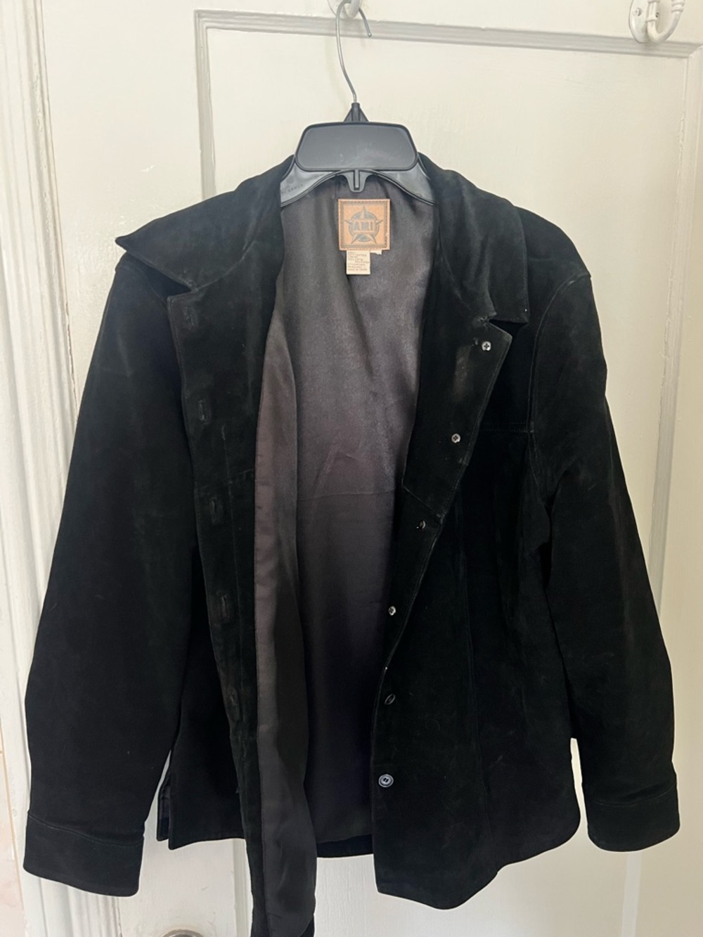 A.M. I Black Suede Button Up Jacket